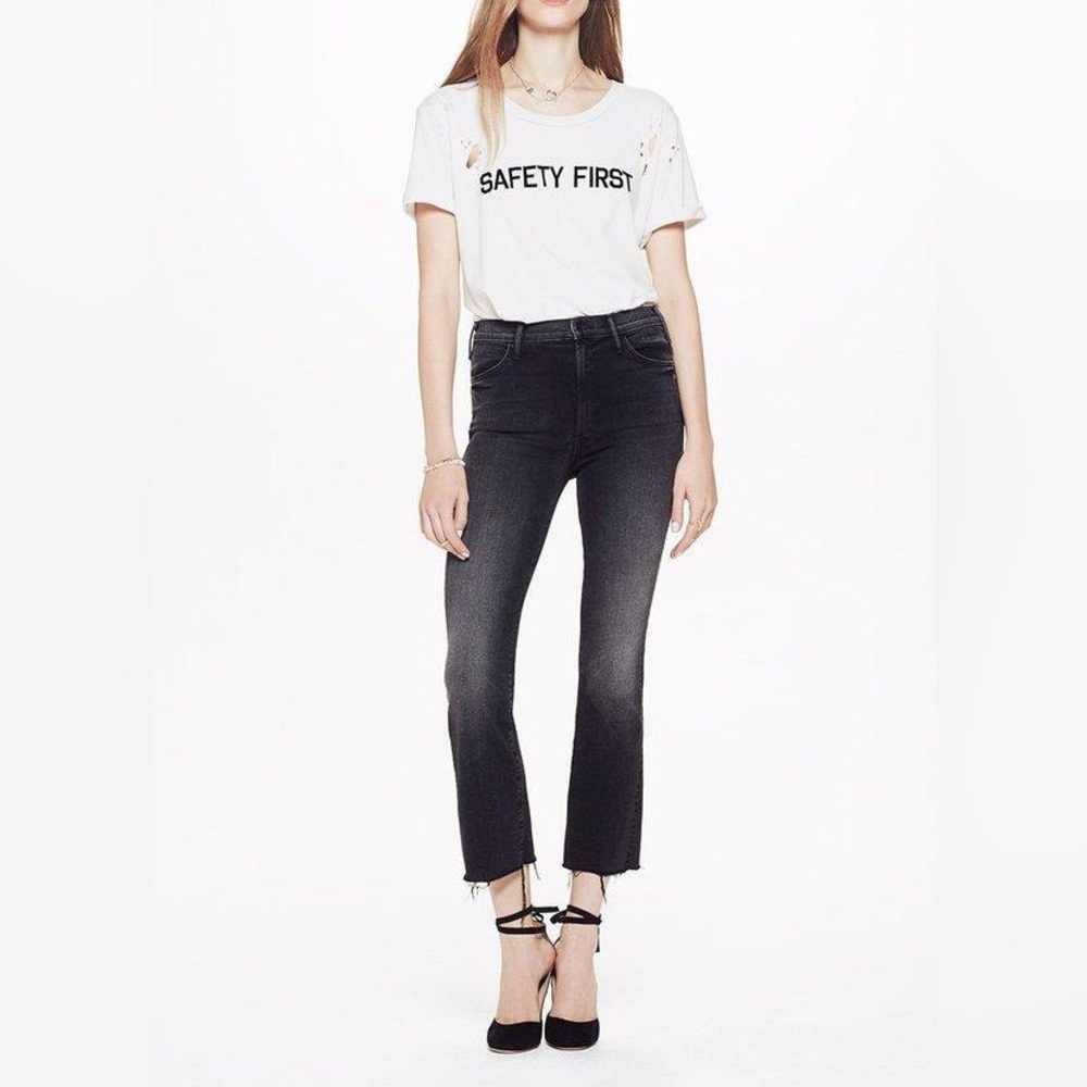 MOTHER The Hustler Ankle Fray Jeans in Cat Got Your Tongue? Size 26